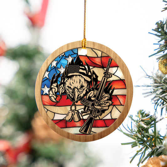 US Army Veteran Patriotic Ceramic Ornament