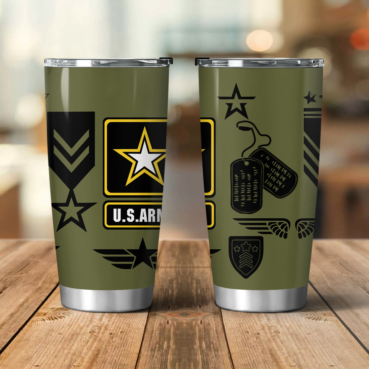 US Army Veteran Patriotic Memorial Day Tumbler 20oz