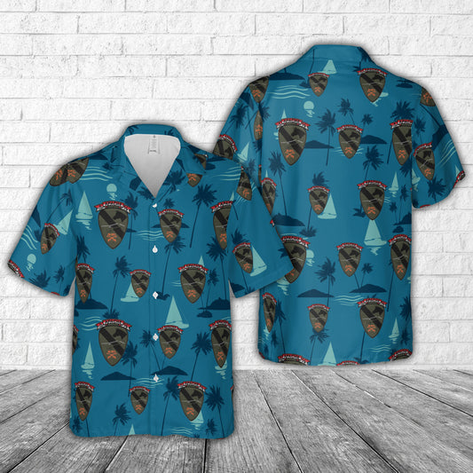 US Army Vietnam 1st Cavalry Division 9th Cavalry Regiment A Troop Apache Blues Hawaiian Shirt