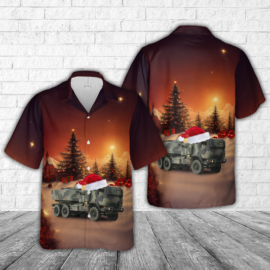 US Army M142 HIMARS 3/27 FAR (ABN) Christmas Hawaiian Shirt