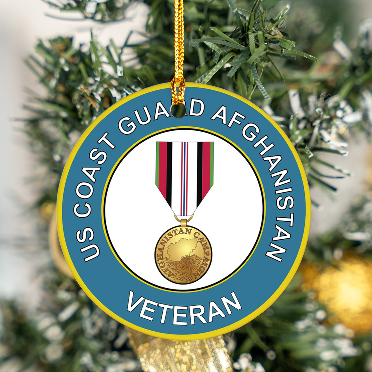 US Coast Guard Afghanistan Veteran Ceramic Ornament