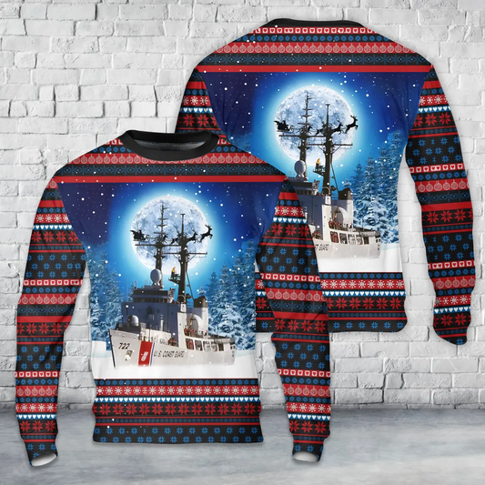 US Coast Guard Cutter Morgenthau (WHEC - 722) AOP Christmas Sweater