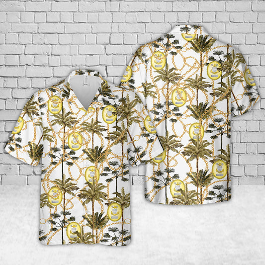 US Coast Guard Reserve Force Master Chief Badge Hawaiian Shirt