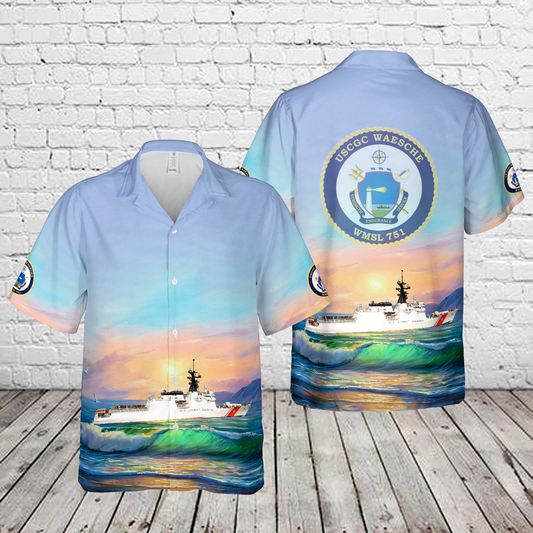 US Coast Guard USCGC Waesche (WMSL-751) Hawaiian Shirt