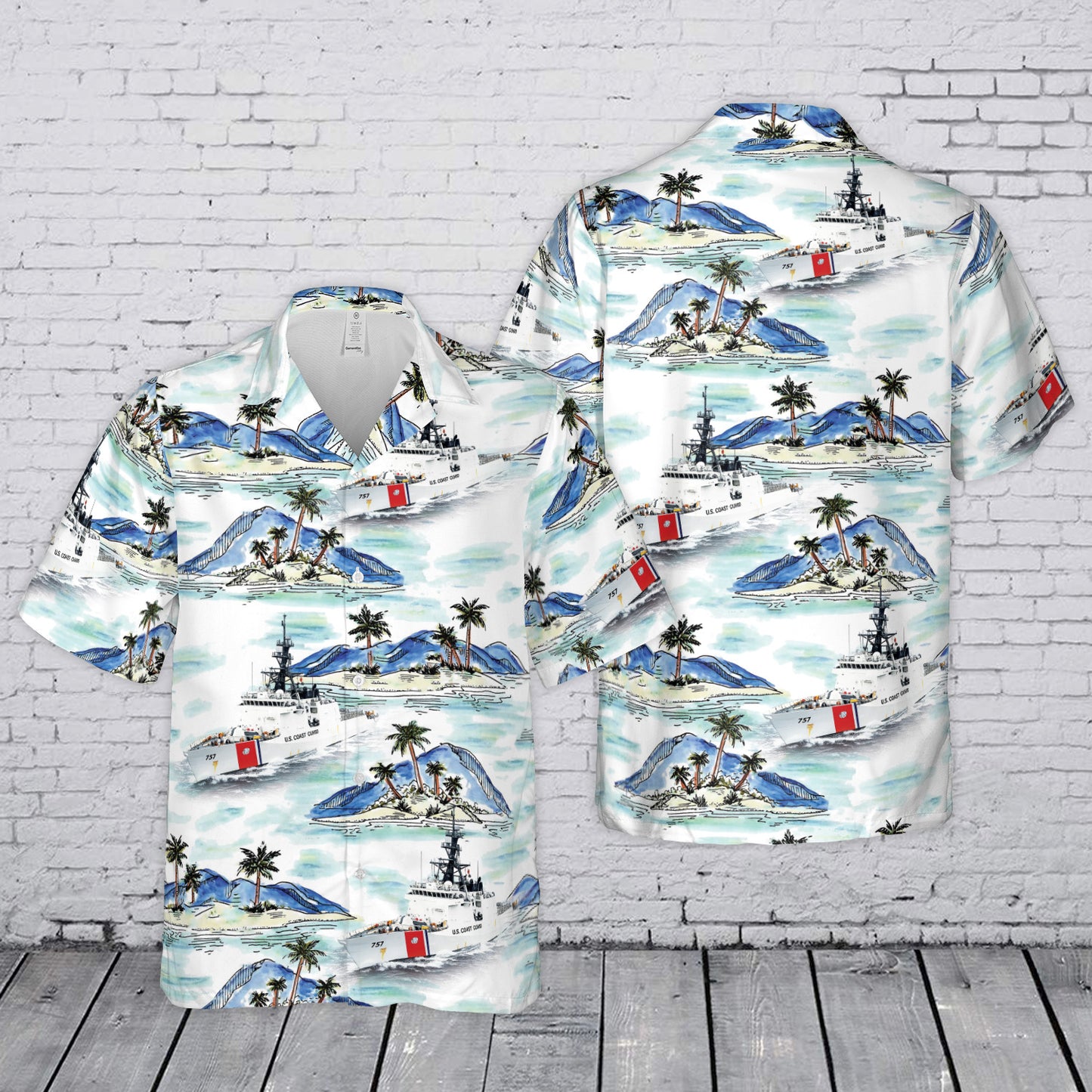 US Coast Guard USCGC Waesche (WMSL-751) Legend-class cutter Hawaiian Shirt