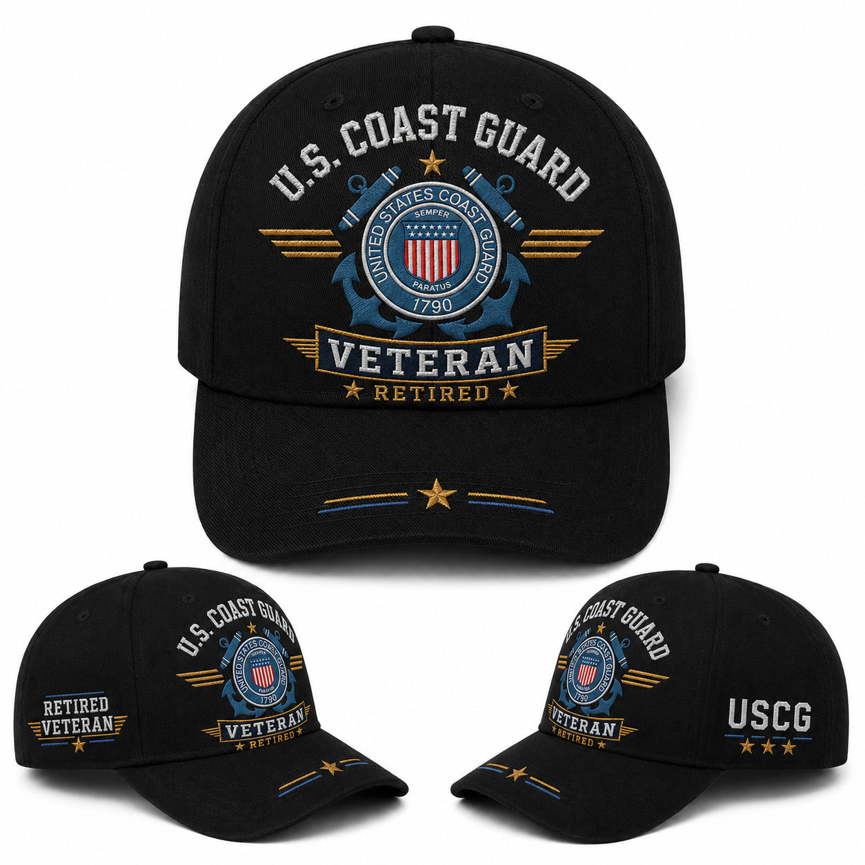 US Coast Guard Veteran Retired Veteran Baseball Cap