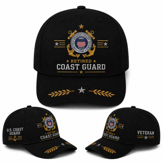 US Coast Guard Veteran Retired Veteran Baseball Cap