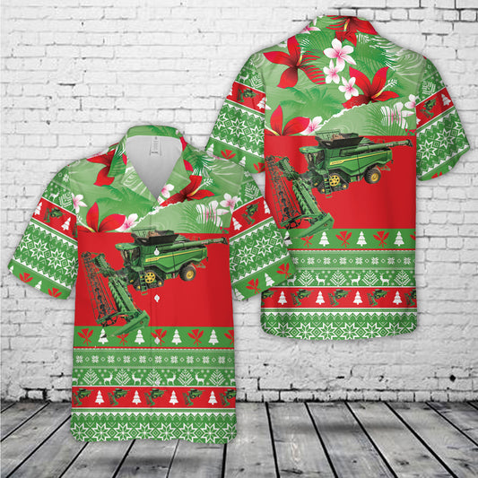 US Combine Harvester Christmas Hawaiian Shirt