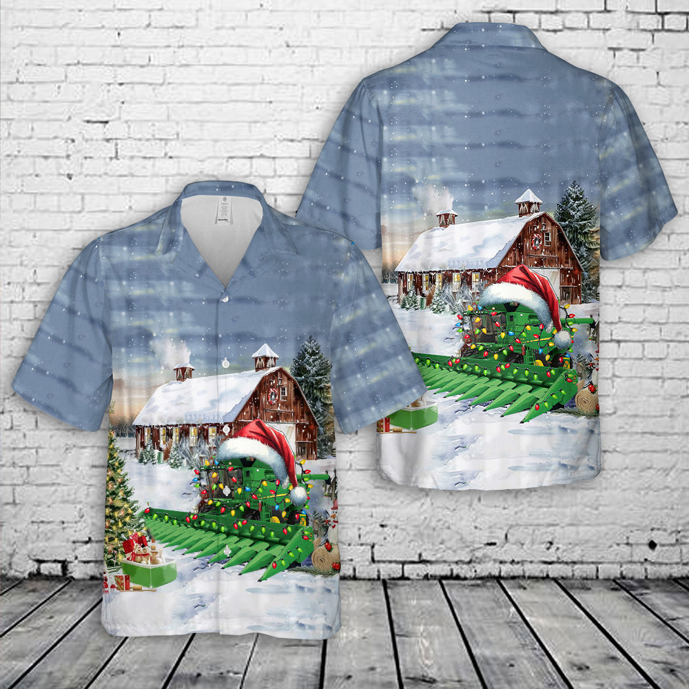 US Combine Harvester Christmas Hawaiian Shirt