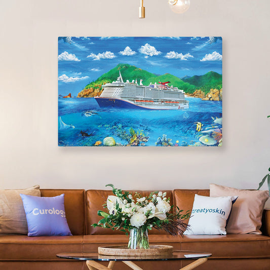 US Cruise Ship Mardi Gras Ocean Life Canvas Prints