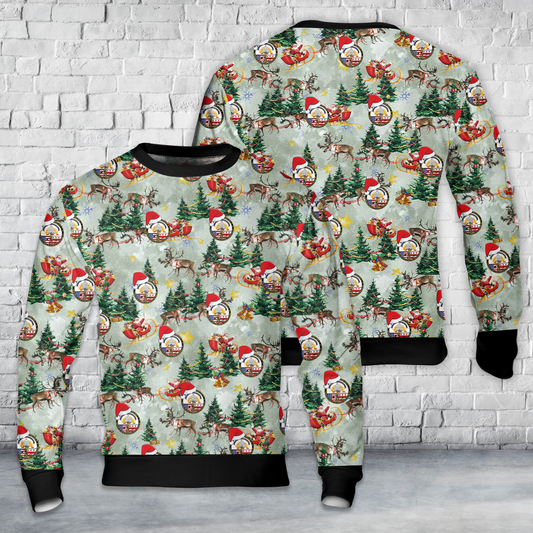 US District of Columbia National Guard Christmas AOP Sweater