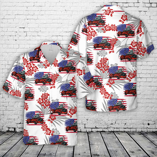 US Flag Lawn Mower Hawaiian Shirt