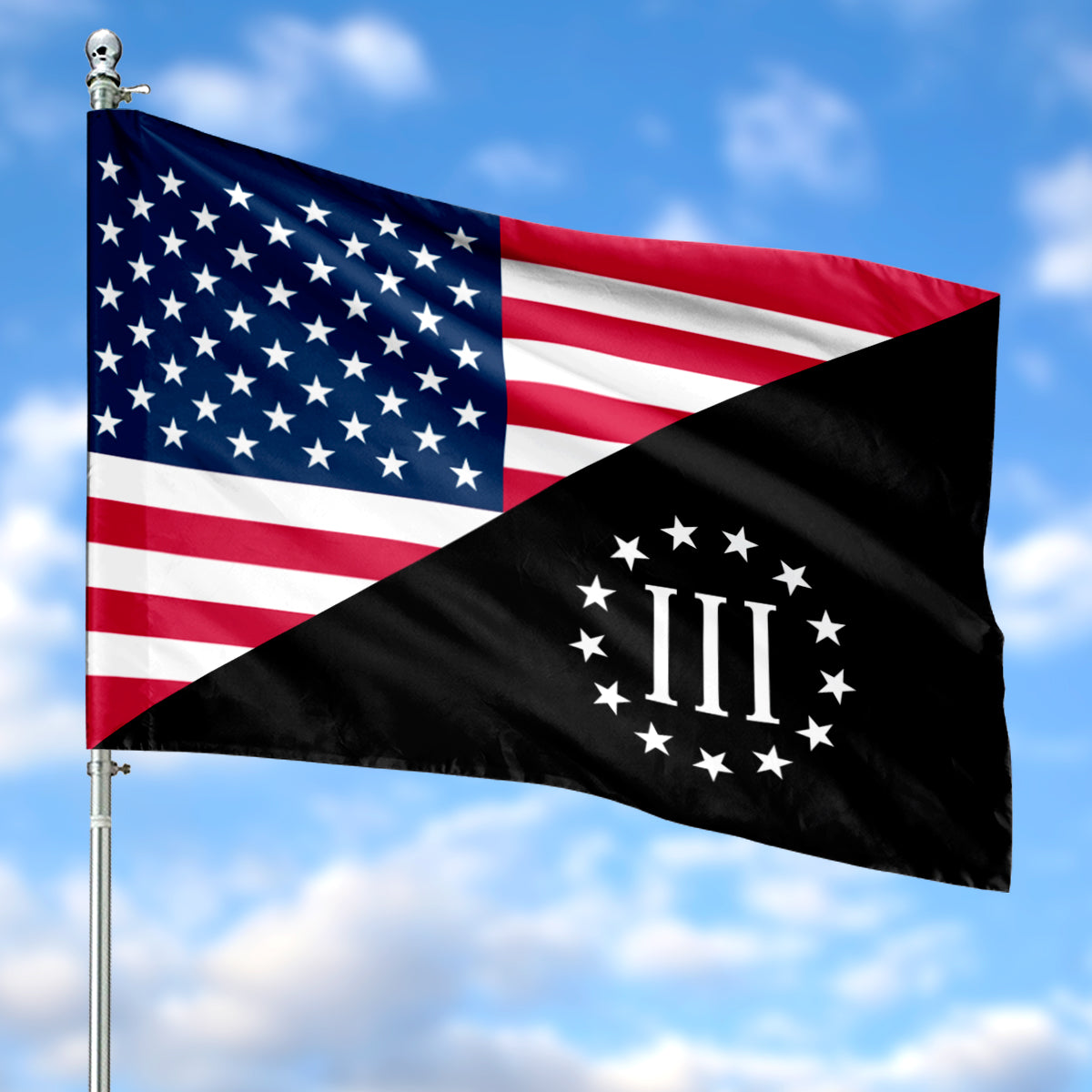 US Flag Three Percenter House Flag