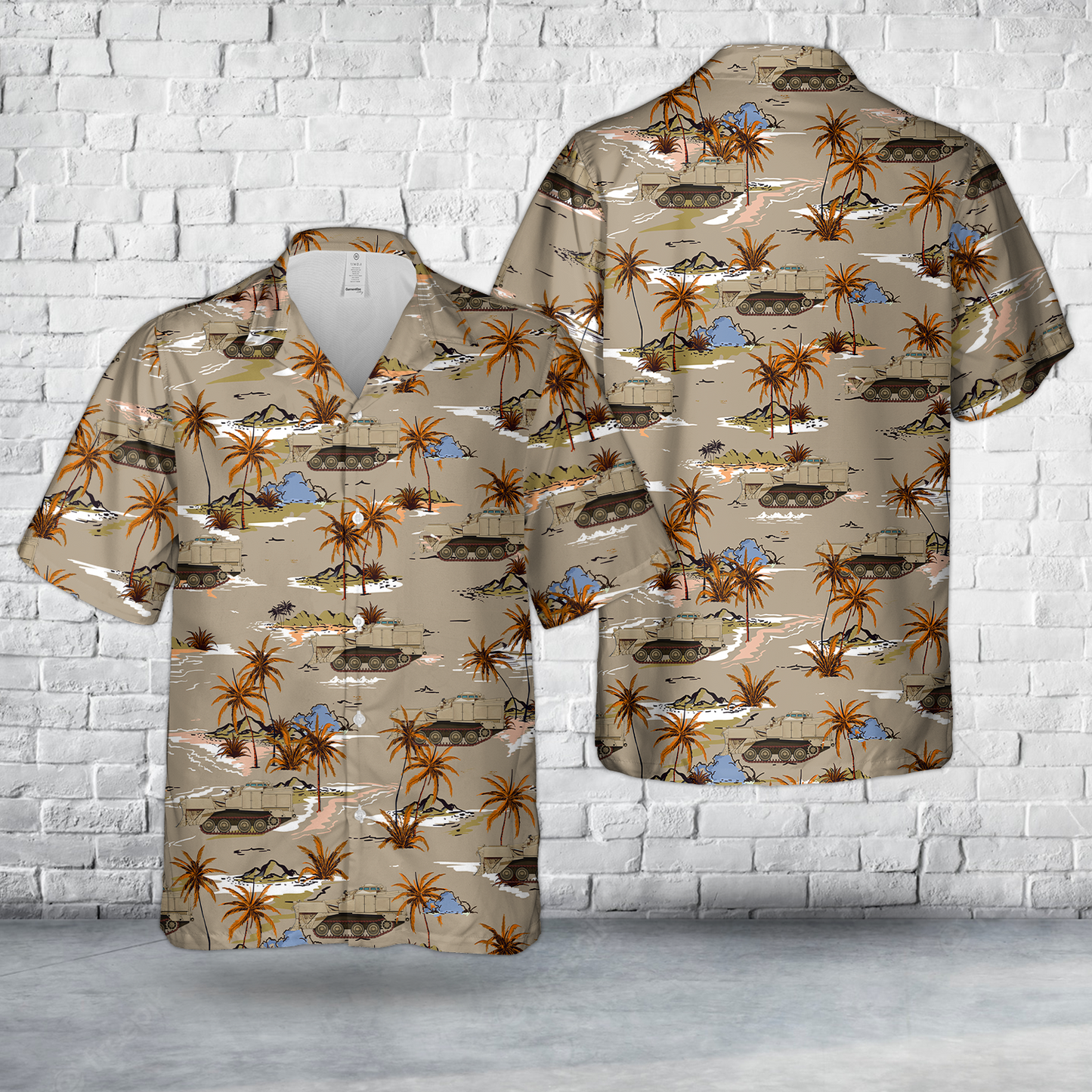 US M9 Armored Combat Earthmover Hawaiian Shirt