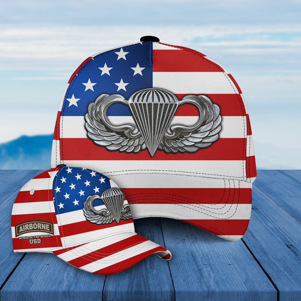 Airborne Graduation Cap Design US Military Parachutist Badge (US Army Airborne Wings) Baseball Cap ...