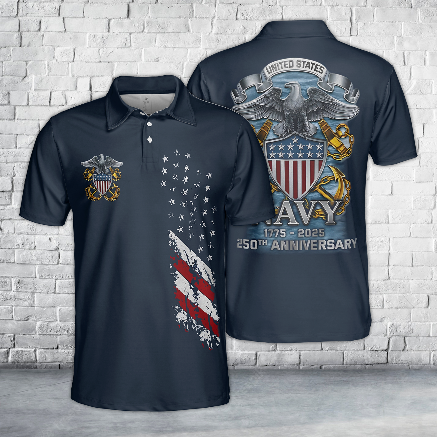 US Navy 250th Anniversary Polo Shirt