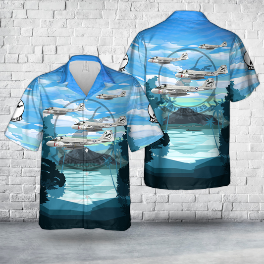 US Navy A-6A Intruder VA-35 Black Panthers, AJ502 / 157017. CVW-8, USS America CV-66 - 1973 Hawaiian Shirt