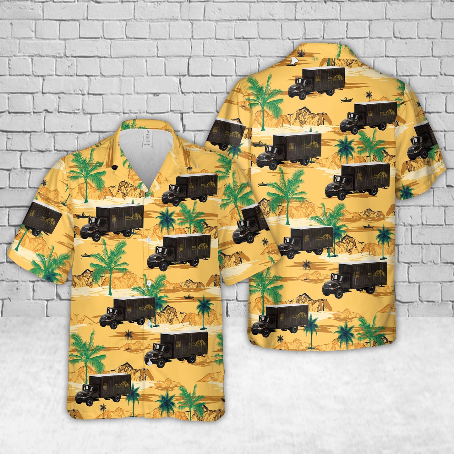 UPS Worldwide Delivery Service - 2013 International Duraster Box Van Hawaiian Shirt