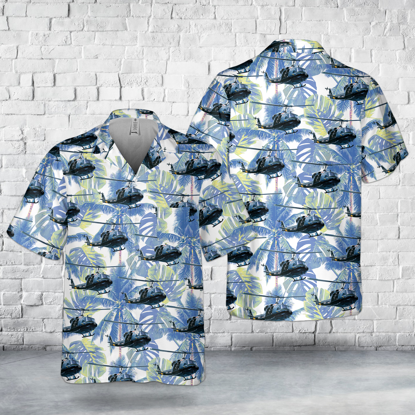 US Navy Bell UH-1N Twin Huey Pocket Hawaiian Shirt