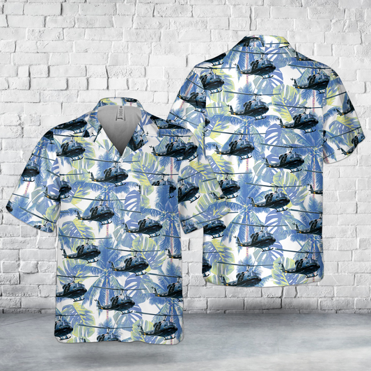 US Navy Bell UH-1N Twin Huey Pocket Hawaiian Shirt