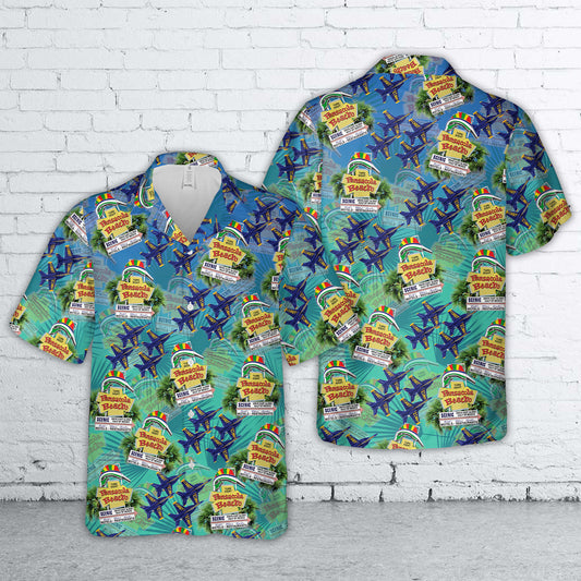 US Navy Blue Angels Pensacola Beach Sign Hawaiian Shirt
