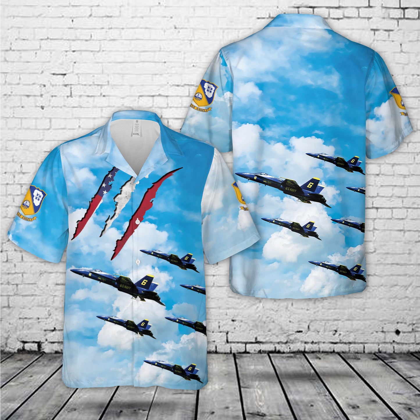 US Navy Blue Angels #6 F/A-18C Hawaiian Shirt