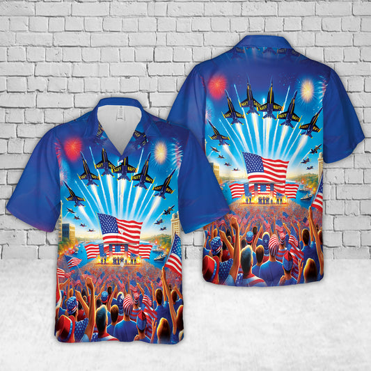 US Navy Blue Angels, 4th Of July Hawaiian Shirt
