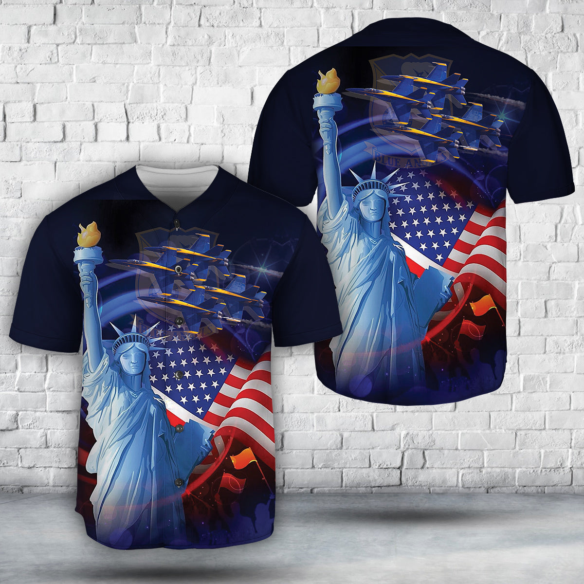 US Navy Blue Angels, 4th Of July Baseball Jersey