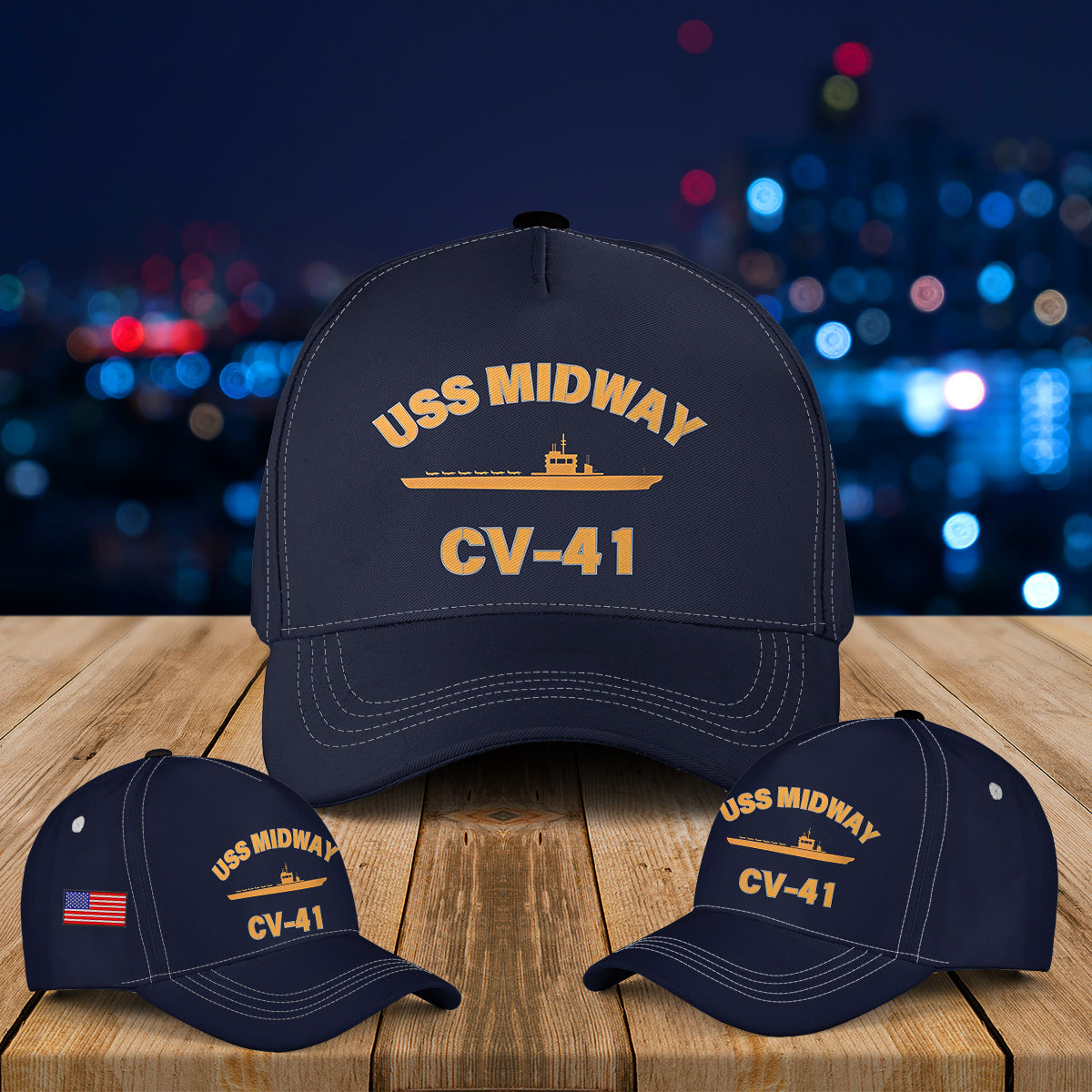 US Navy CV-41 USS Midway Navy Aircraft Carrier Baseball Cap