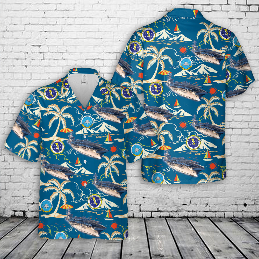 US Navy Carrier Strike Group 2 (CSG-2 or COMCARSTRKGRU 2) USS Dwight D. Eisenhower (CVN-69) Hawaiian Shirt