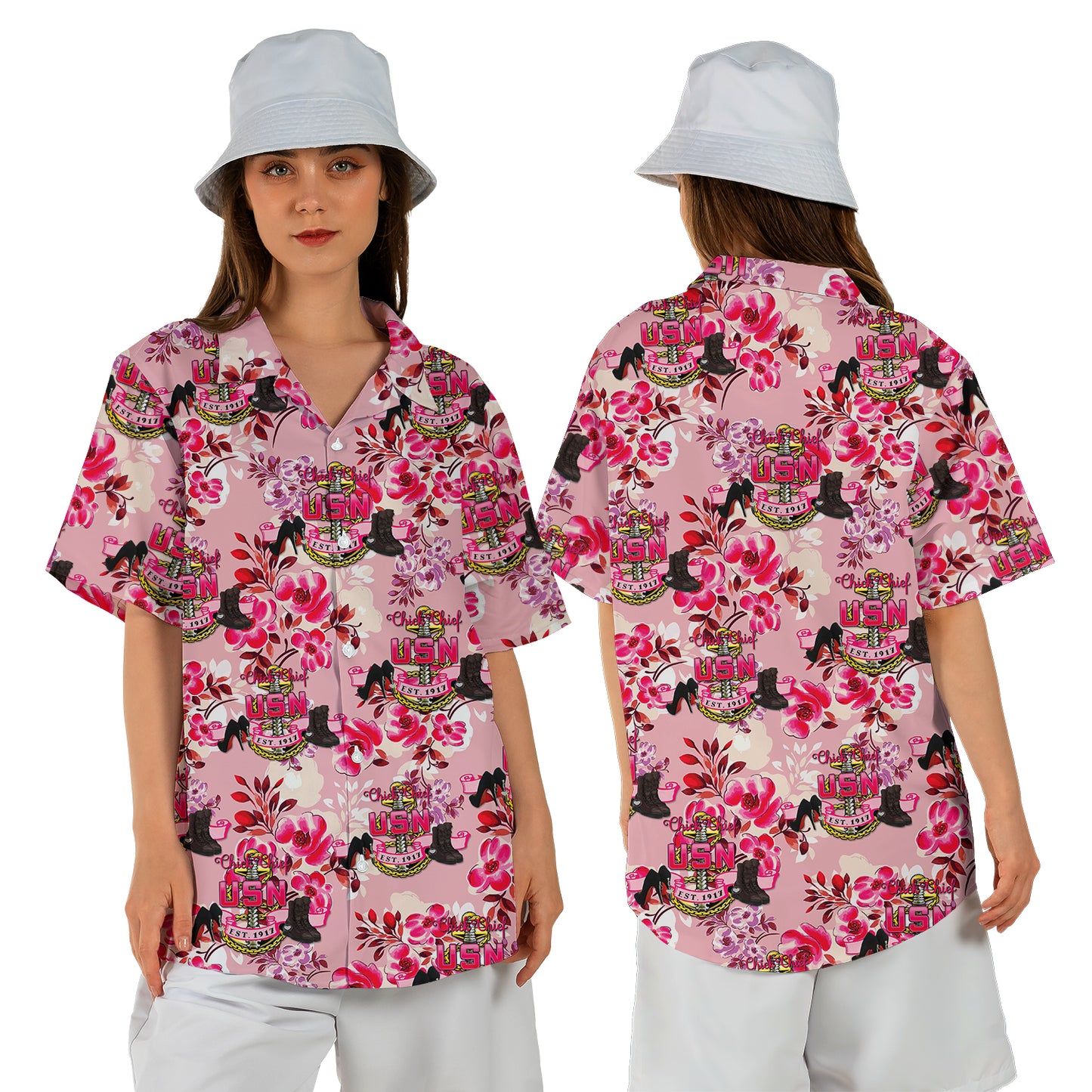 US Navy Chick Chief CPO Hawaiian Shirt For Women