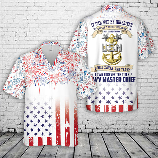 US Navy Master Chief, 4th Of July Hawaiian Shirt