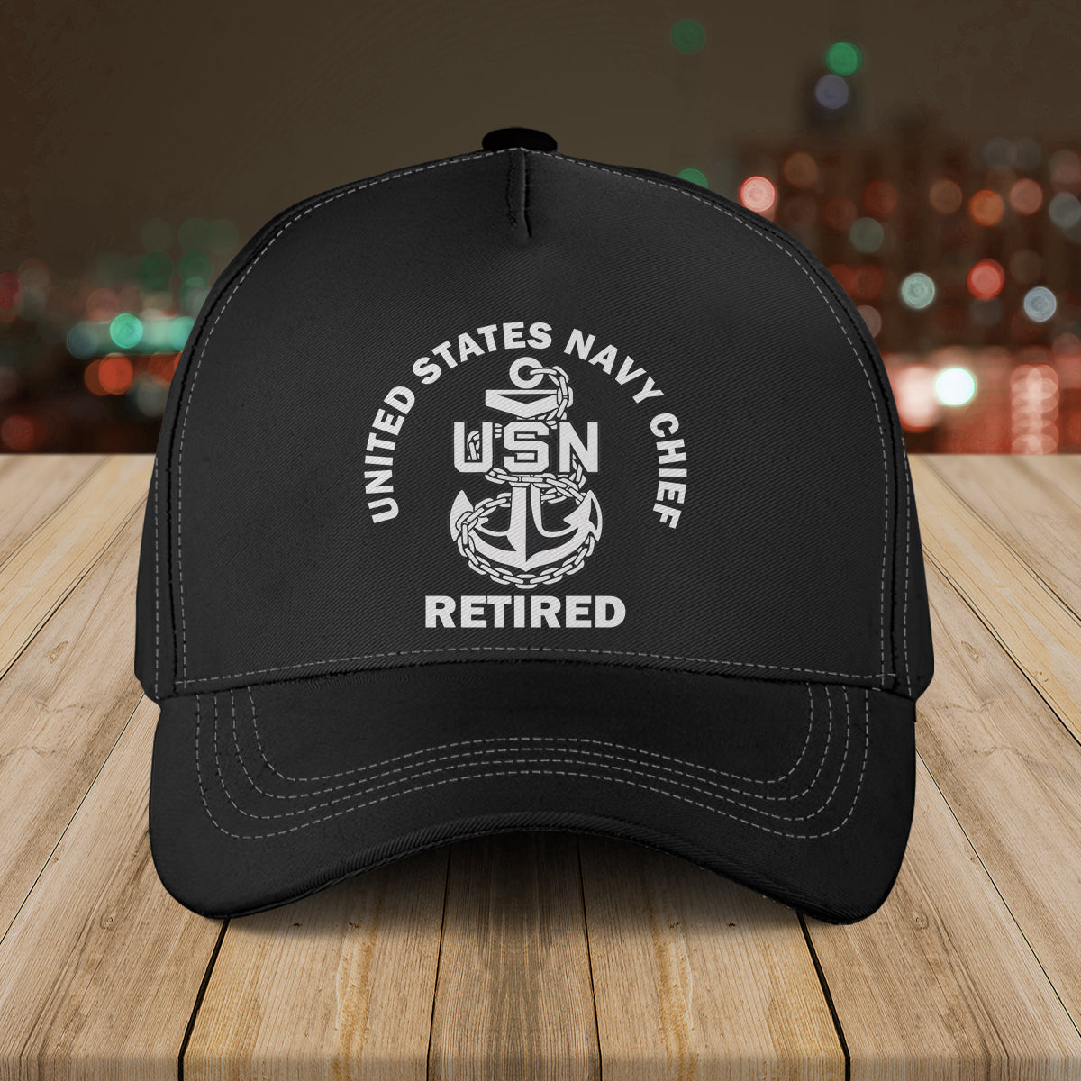 US Navy Chief Anchor Insignia Retired Baseball Cap