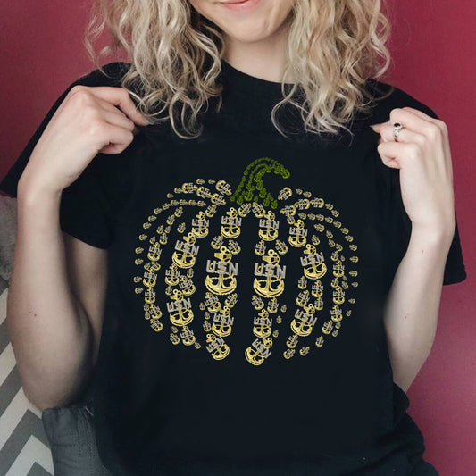 US Navy Chief Anchor Pumpkin Classic Unisex T-Shirt Gildan 5000 (Made In US) NLSI2607PT12