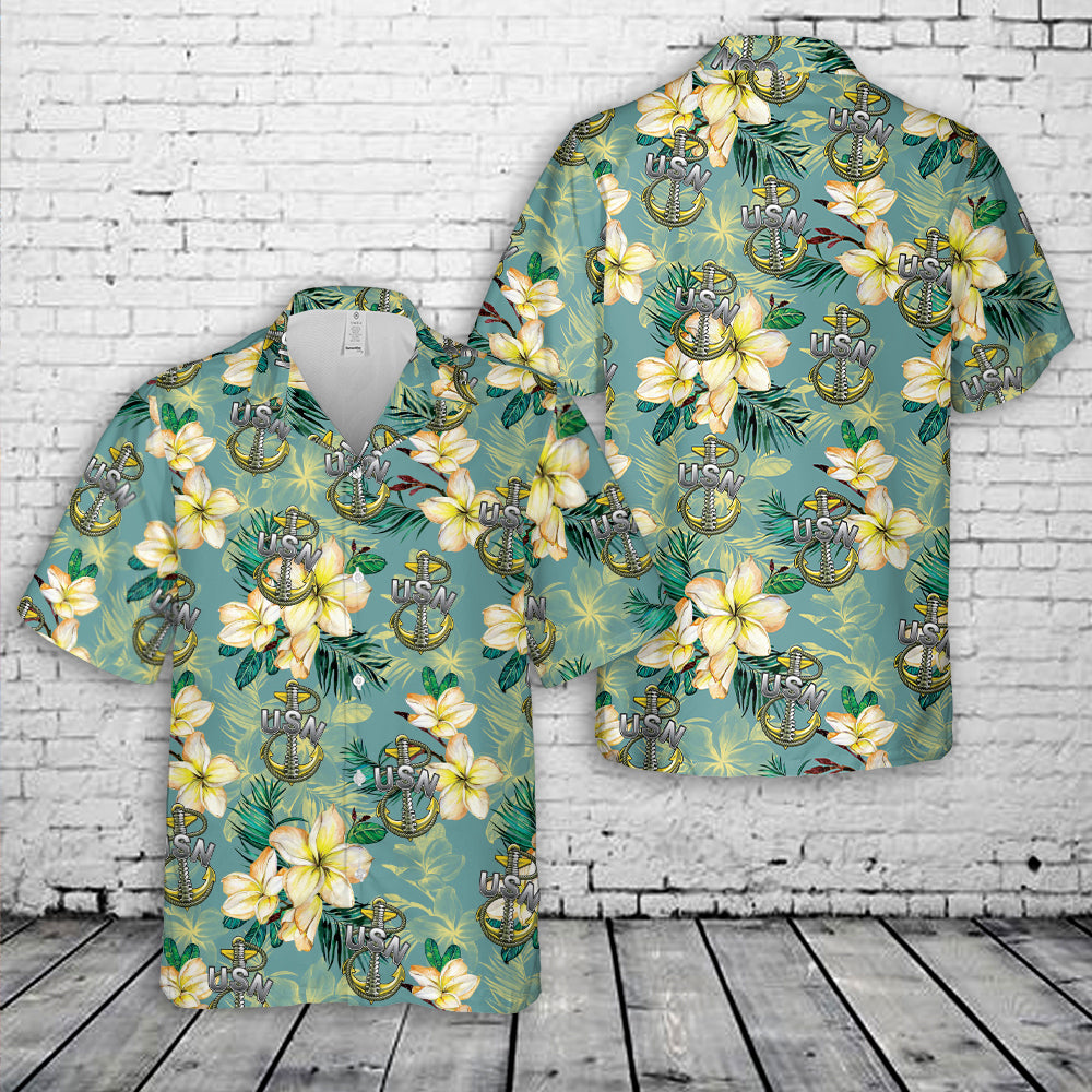US Navy Chief Old School Backbone Hawaiian Shirt