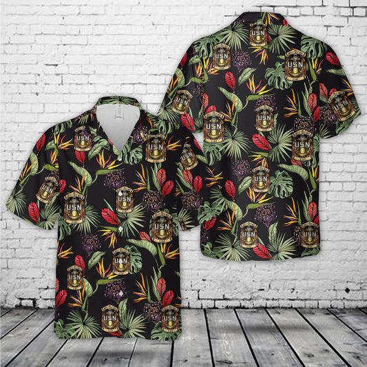 US Navy Chief Retired Retirement USN Veteran Hawaiian Shirt