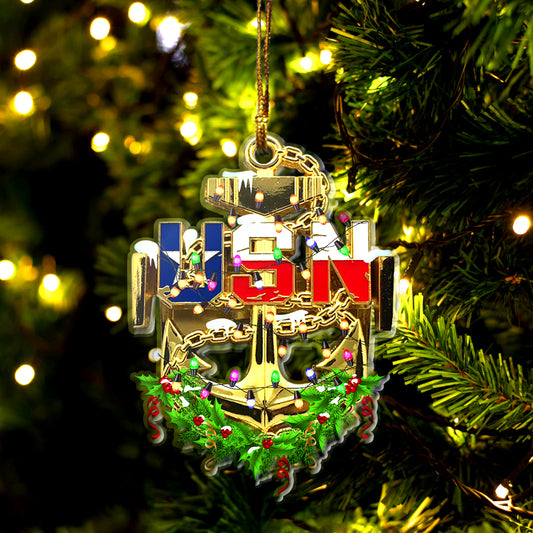 US Navy Chief Texas style Christmas Ornament