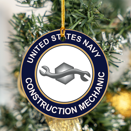 US Navy Construction Mechanic CM Ceramic Ornament