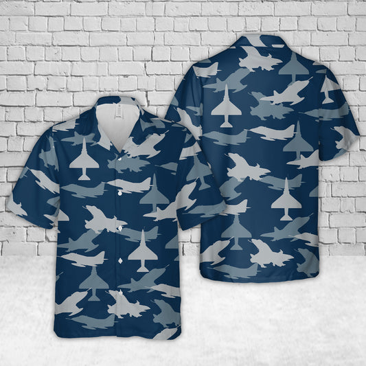 US Navy Douglas A-4 Skyhawk Aircraft Silhouettes Hawaiian Shirt