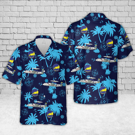 US Navy E-2C Hawkeye 2000 VAW-112 Golden Hawks, NG600 / 165820. CVW-9, USS John C. Stennis CVN-74 - 2015 Hawaiian Shirt