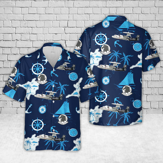 US Navy E-2C Hawkeye 2000 VAW-113 Black Eagles, NE600 / 166504. CVW-2, USS Ronald Reagan CVN-76 - 2013 Hawaiian Shirt