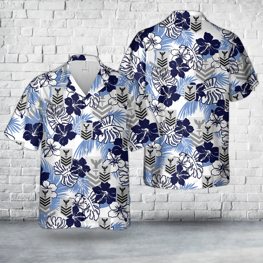 US Navy E-4/5/6 Hospital Corpsman Rating Badge Hawaiian Shirt