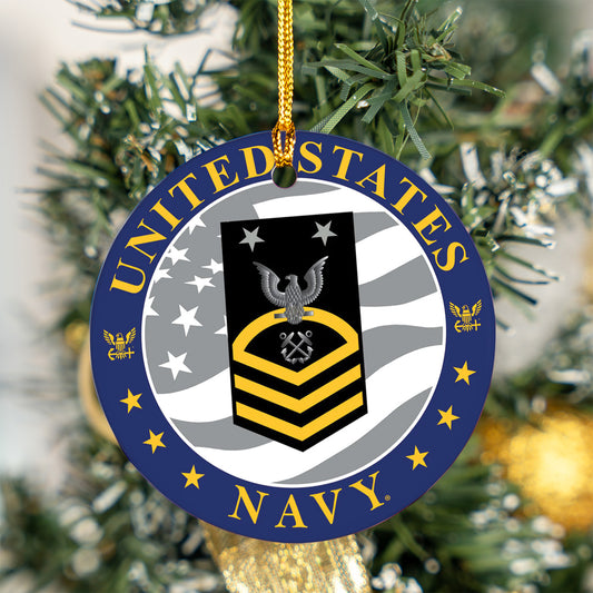 US Navy E-9 Master Chief Petty Officer Ceramic Ornament