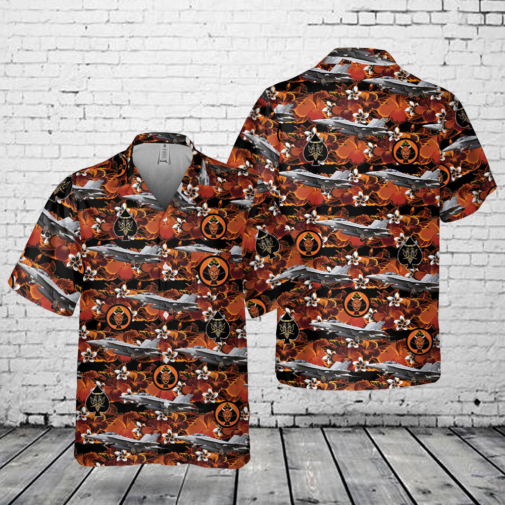 US Navy EA-18G Growler Of VAQ-144 Main Battery Pocket Hawaiian Shirt