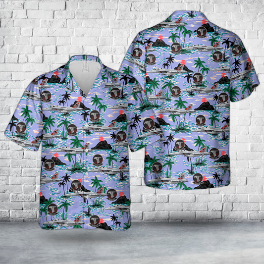 US Navy EA-18G Growler VAQ-141 Shadowhawks, NF500 / 168893. CVW-5, USS Ronald Reagan CVN-76 - 2017 Hawaiian Shirt