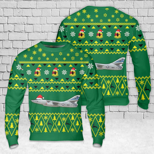 US Navy EA-3B Skywarrior VQ-2 Sandeman, JQ12 "Ranger 12" / 146448. NS Rota, Spain - 1980 Christmas AOP Sweater