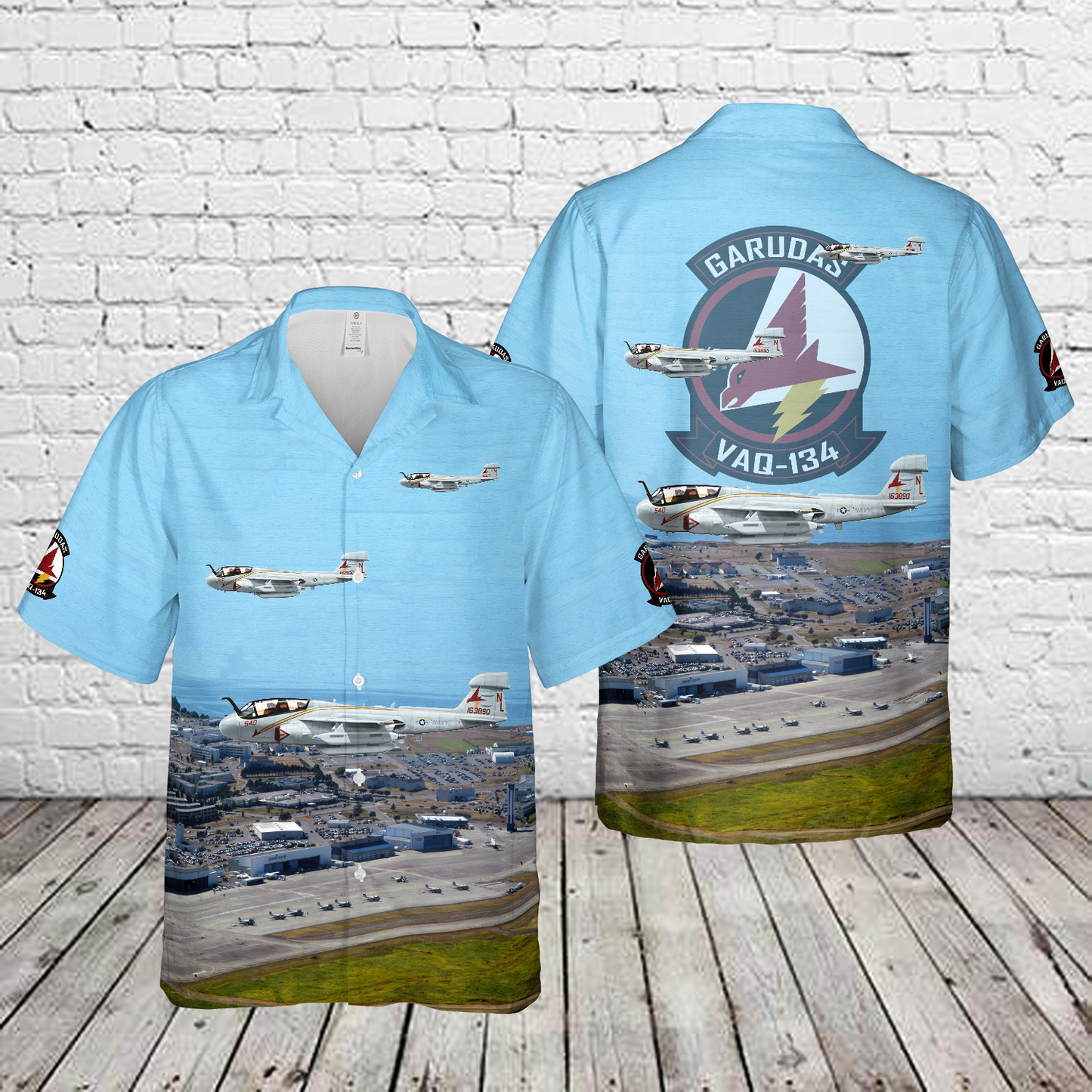 US Navy EA-6B Prowler VAQ-134 Garudas Hawaiian Shirt