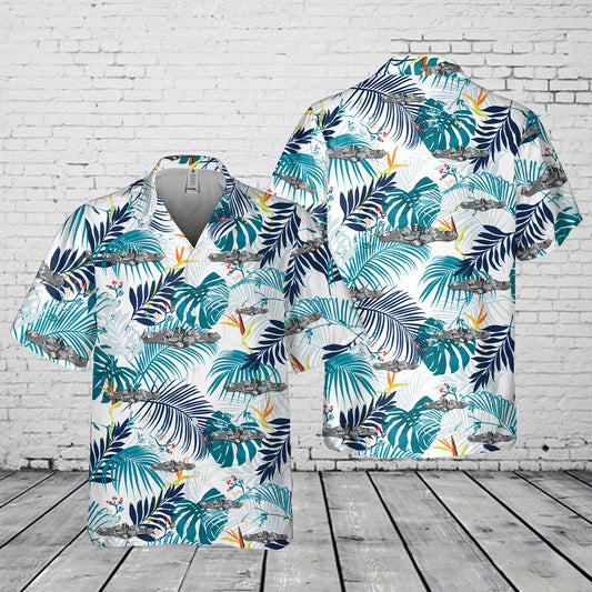 US Navy Enlisted Submarine Dolphins ( Silver) Pocket Hawaiian Shirt