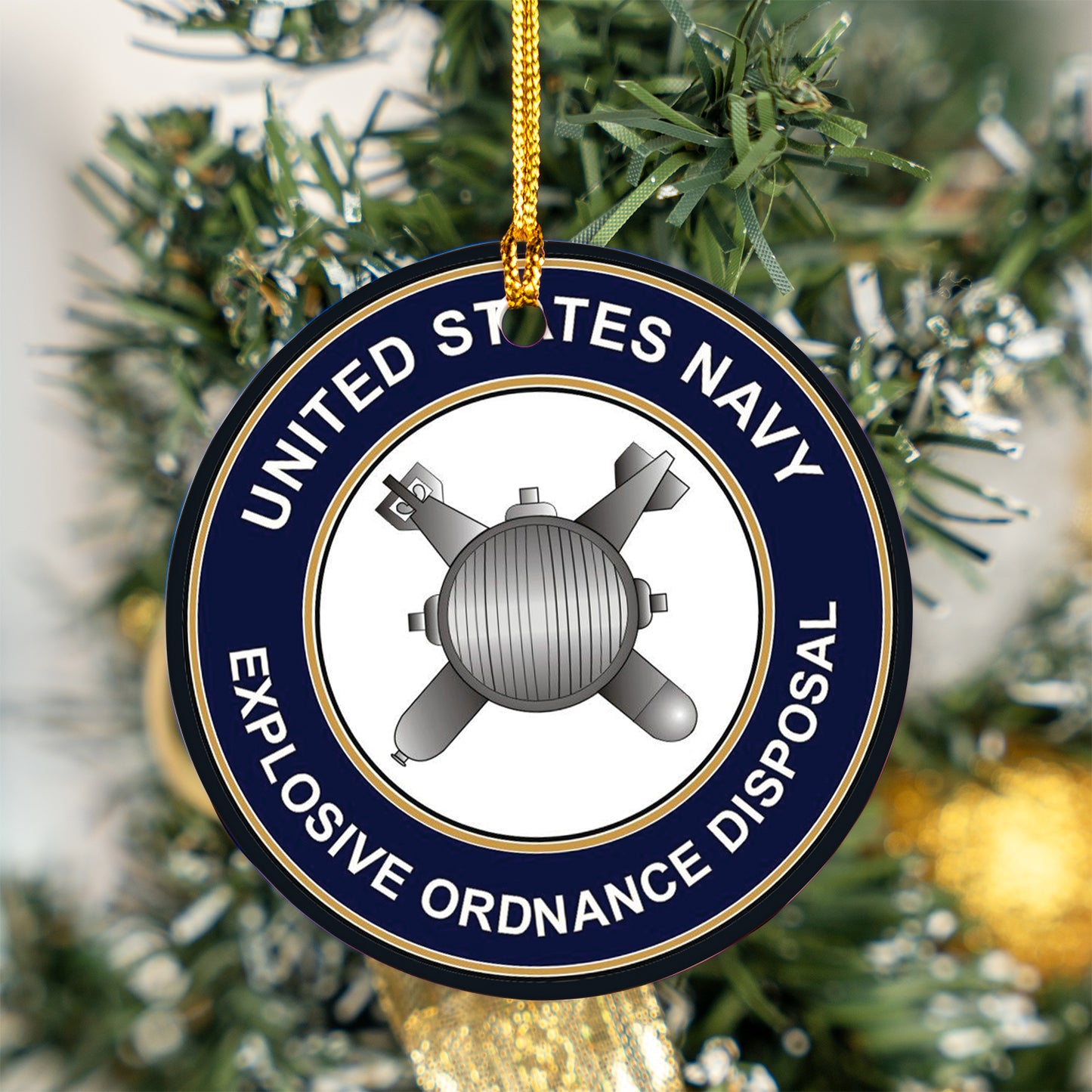 US Navy Explosive Ordnance Disposal EOD Ceramic Ornament