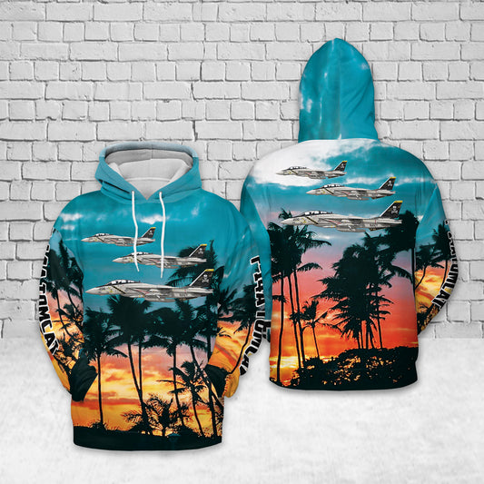 US Navy F-14A Tomcat Of VF-84 "Jolly Rogers" Hoodie 3D